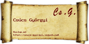 Csúcs Györgyi névjegykártya